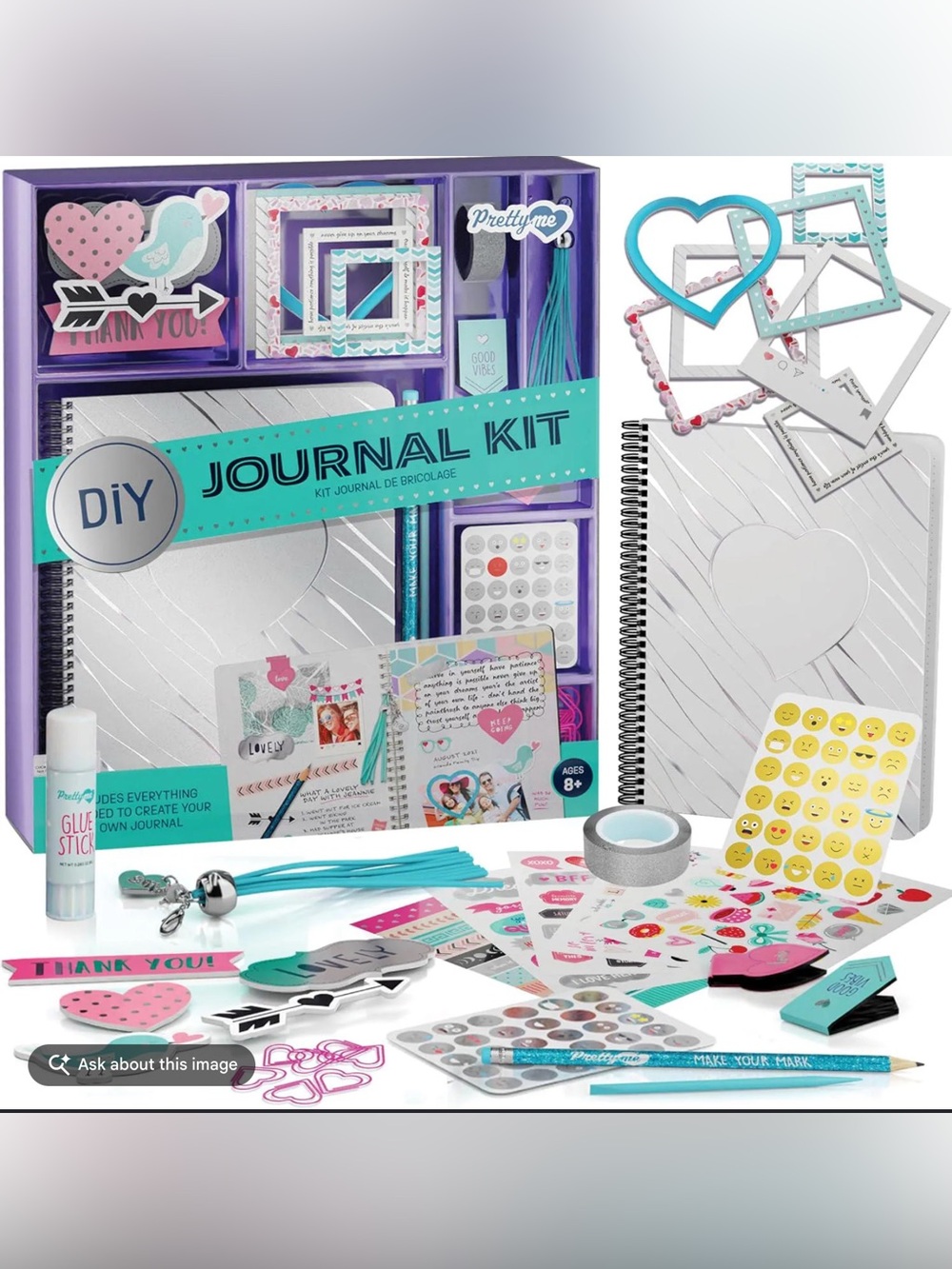 NWT Pretty Me DIY Journal Kit, includes notebook & craft supplies - Picture 5 of 9